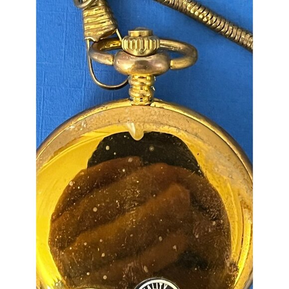 God Bless America Enduring Freedom Pocket Watch in box fresh battery gold tone - Picture 4 of 14
